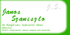 janos szaniszlo business card